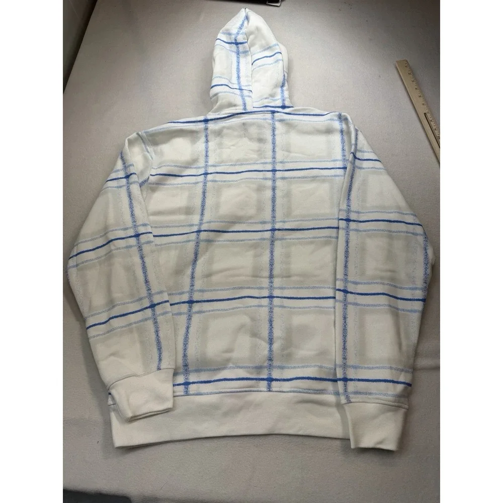 Jordan Men's Essentials Fleece Pullover Hoodie White Blue Medium FV7458-100 NWT